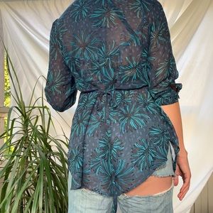 Sheer Floral Blouse - Size M